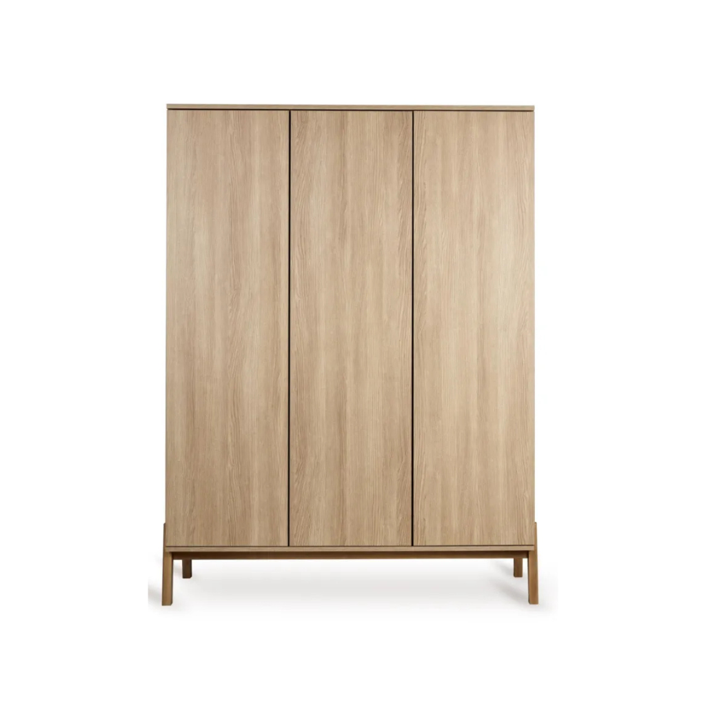 Quax Chambre de bébé 3 pièces (lit évolutif L 140 x Lg 70 cm + commode avec rallonge + armoire 3 portes) Ashi Honey Ash