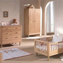 Jaxx Chambre de bébé 3 pièces (lit pour enfant L 140 x Lg 70 cm + commode + armoire 2 portes) Forrest Oak