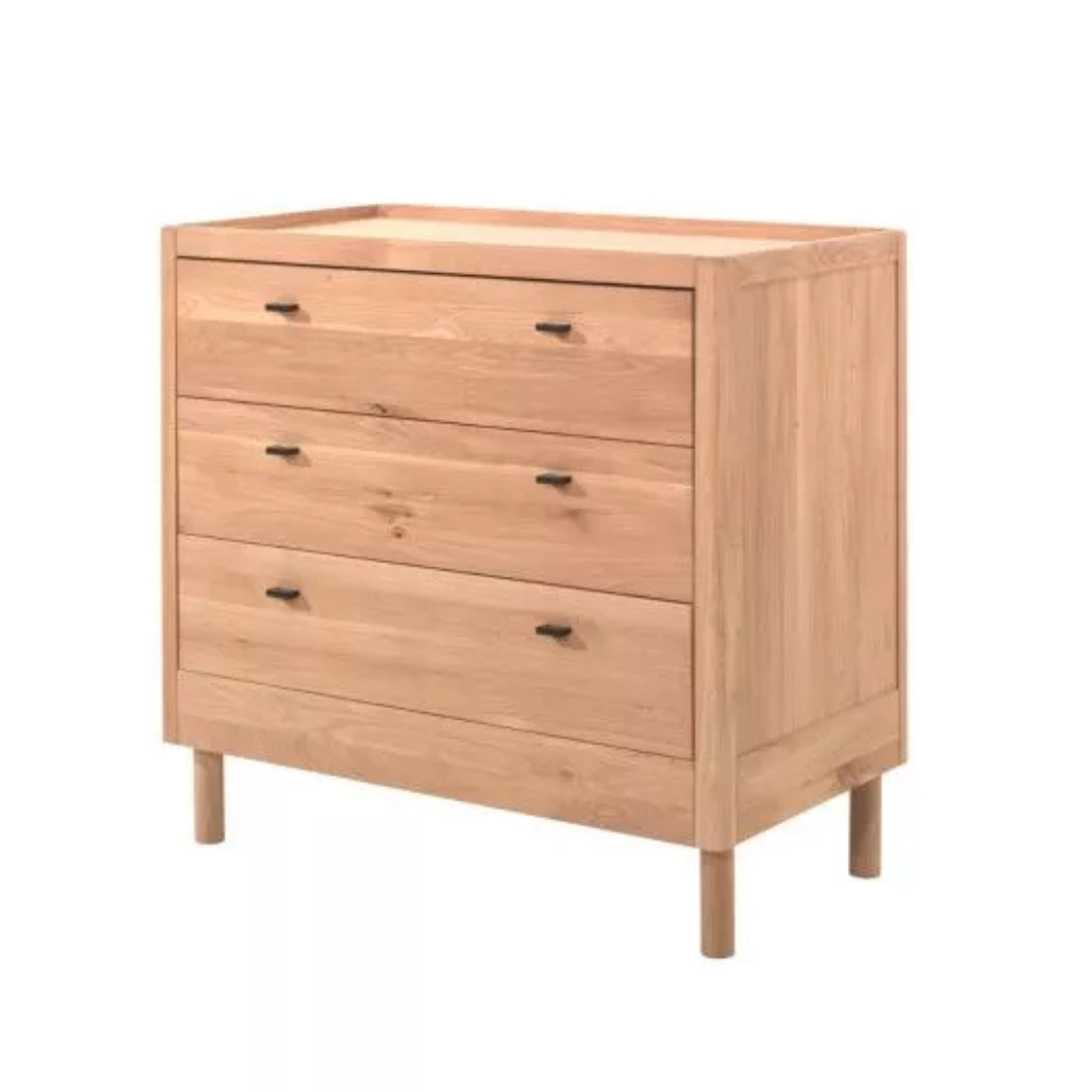 Jaxx Chambre de bébé 3 pièces (lit pour enfant L 140 x Lg 70 cm + commode + armoire 2 portes) Forrest Oak