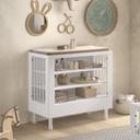 Jaxx Chambre de bébé 3 pièces (Lit pour enfant L 140 x Lg 70 cm + commode ouverte + armoire 2 portes) Forrest Beech