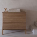 Quax 3-delige babykamer (bed L 120 x B 60 cm + commode met verlengstuk + kast met 3 deuren) Ashi Honey Ash