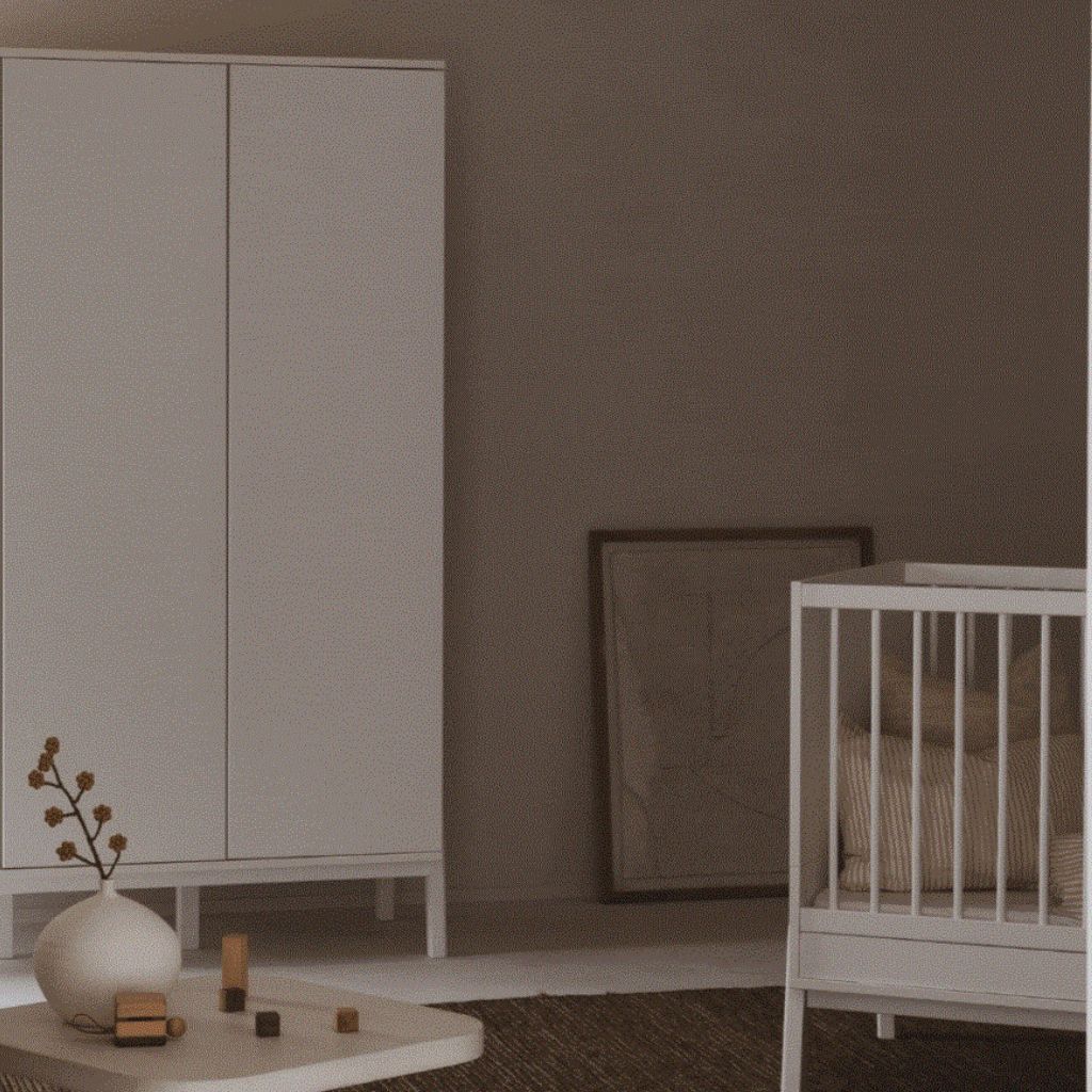 Quax 3-delige babykamer (meegroeibed L 140 x B 70 cm + commode met verlengstuk + kast met 2 deuren) Ashi Cream