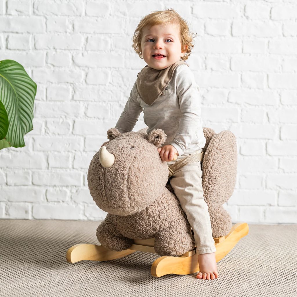 Nattou Schommeldier Rhino Teddy Taupe