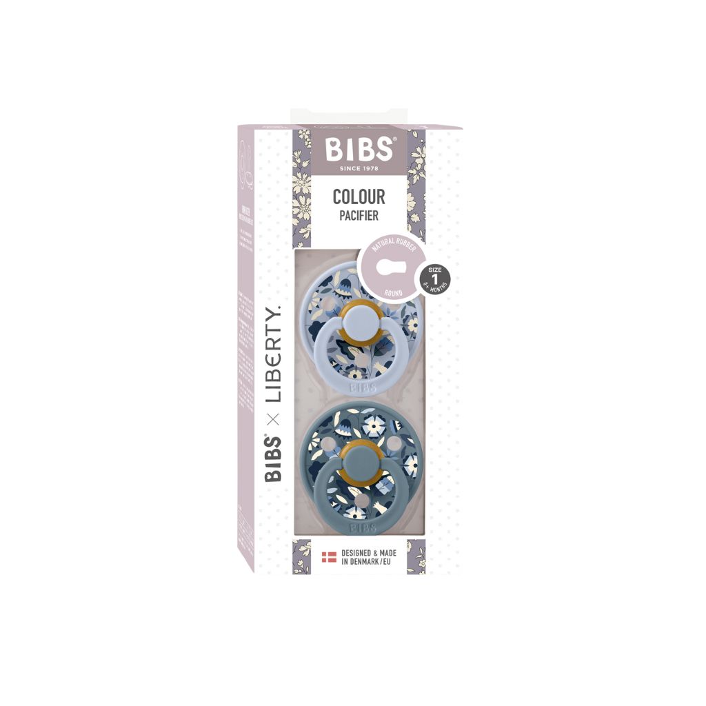 Bibs Fopspeen + 0 maanden Liberty Garden Bobo Blue Multi - 2 stuks