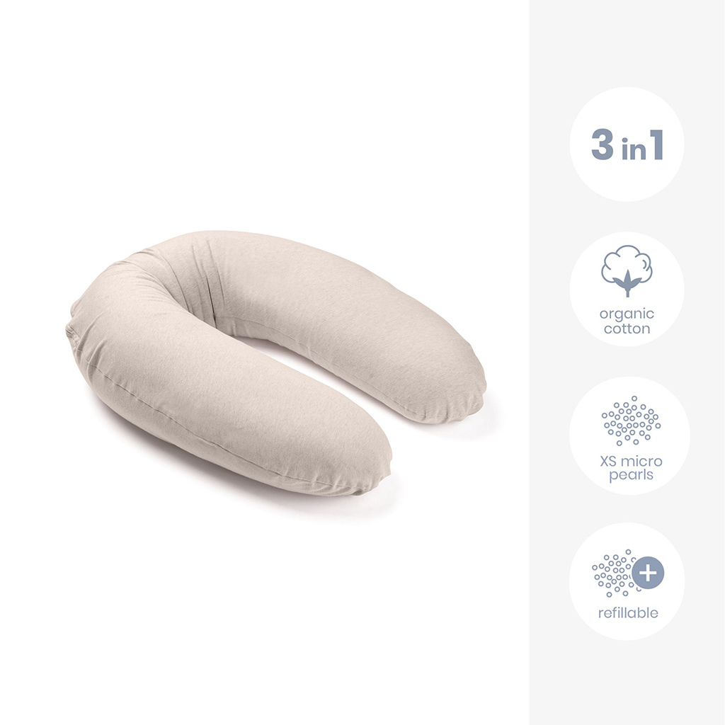 doomoo Coussin de positionnement et d'allaitement Buddy Chiné Sand