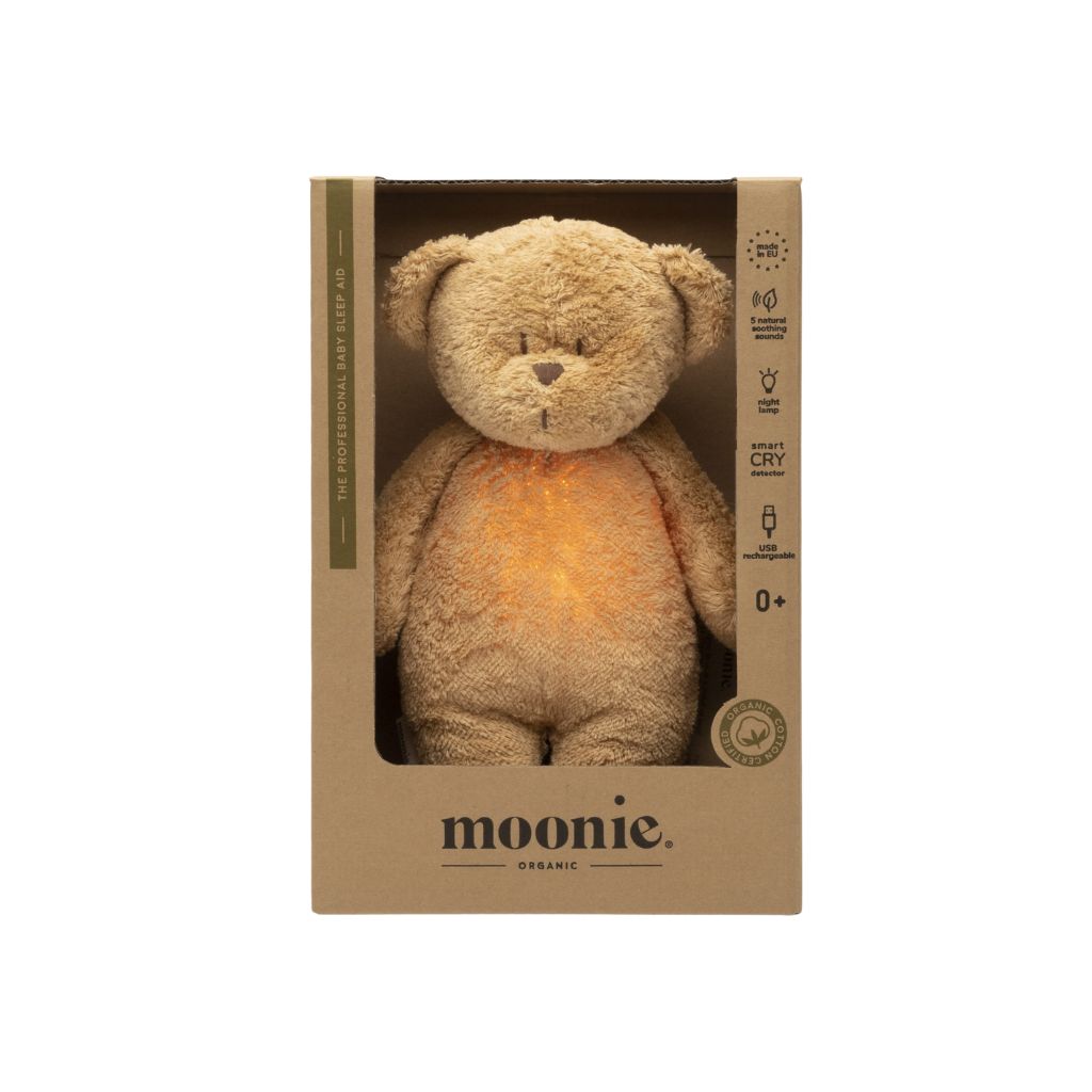 Moonie 2.0 Knuffel met licht en geluid The Humming Bear Cappuccino 28 cm