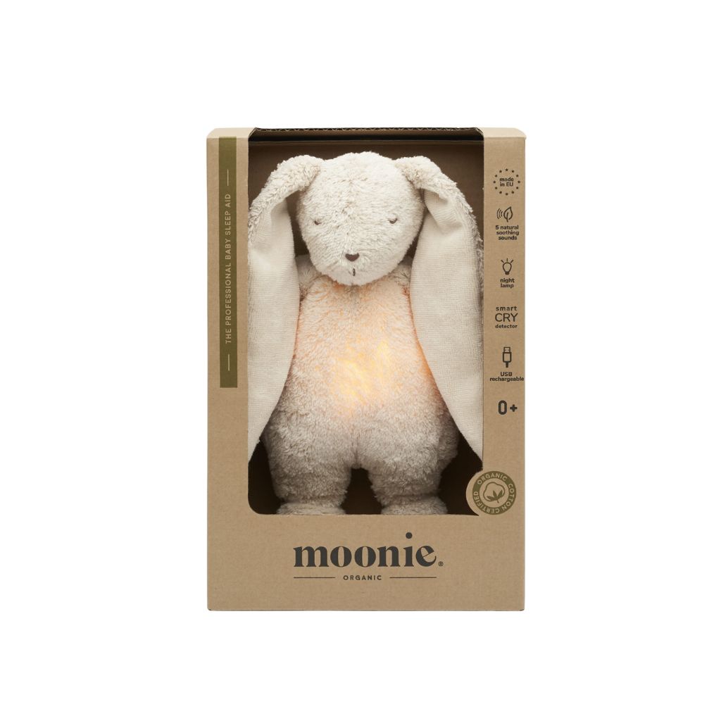 Moonie 2.0 Knuffel met licht en geluid The Humming Bunny Sand 28 cm