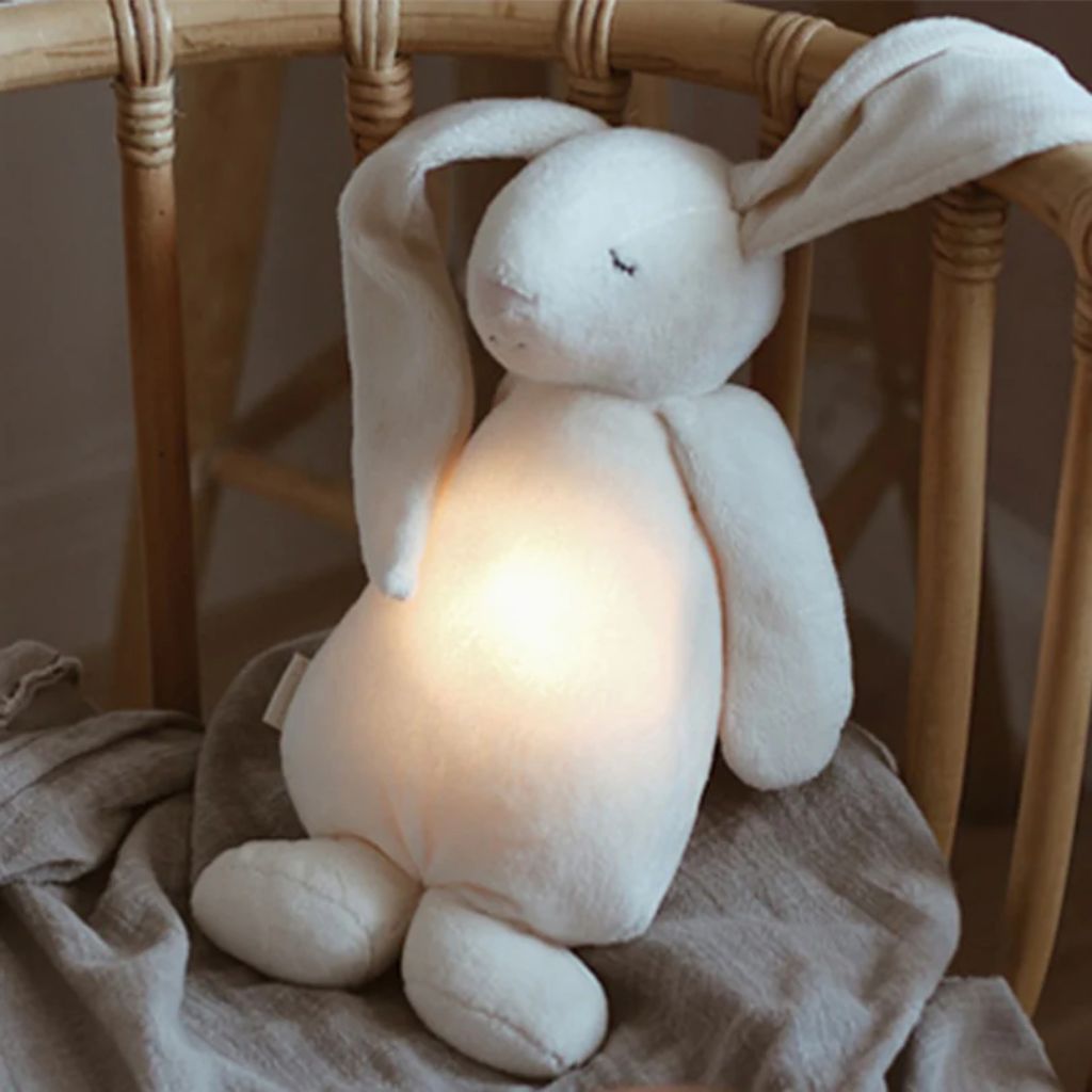 Moonie 2.0 Knuffel met licht en geluid The Humming Friend Cream 28 cm