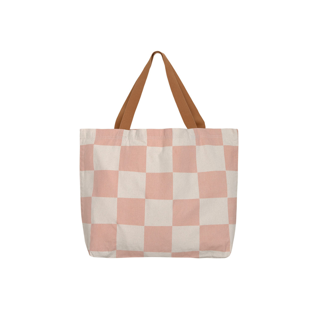 Lässig Shopper Beach Check Pattern Peach Sea salt