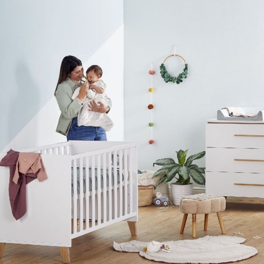 Transland 2-delige babykamer (bed + commode) Steffi wit