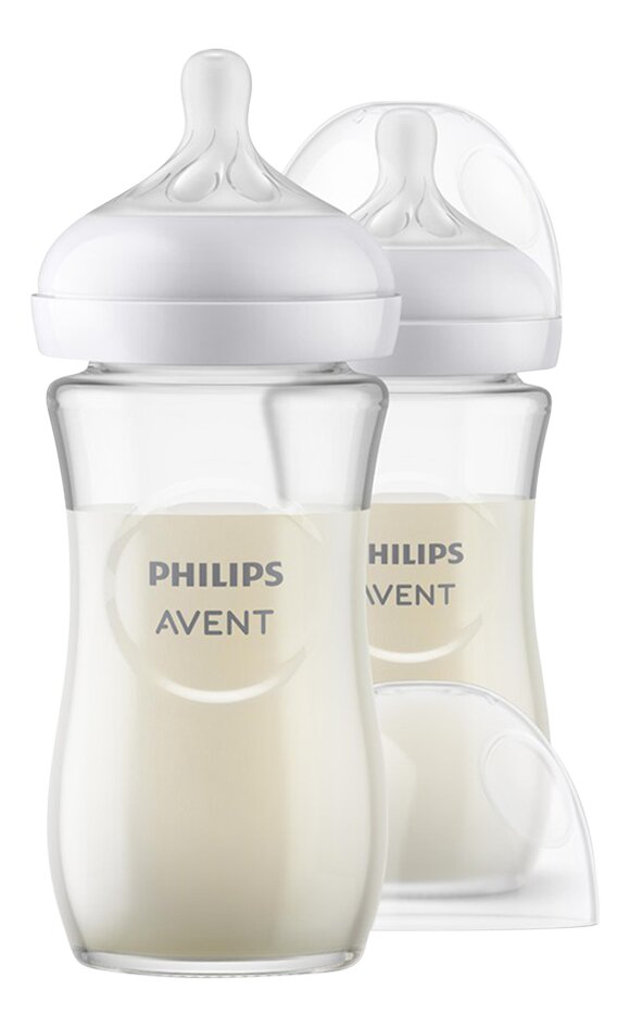 Philips AVENT Glazen zuigfles Natural Response transparant 240 ml - 2 stuks