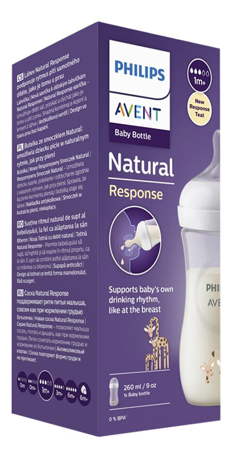 Philips AVENT Zuigfles Natural Response Giraf transparant 260 ml