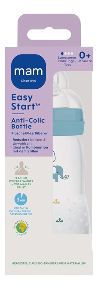 MAM Antikoliekzuigfles Easy Start Anti-Colic Blue 260 ml