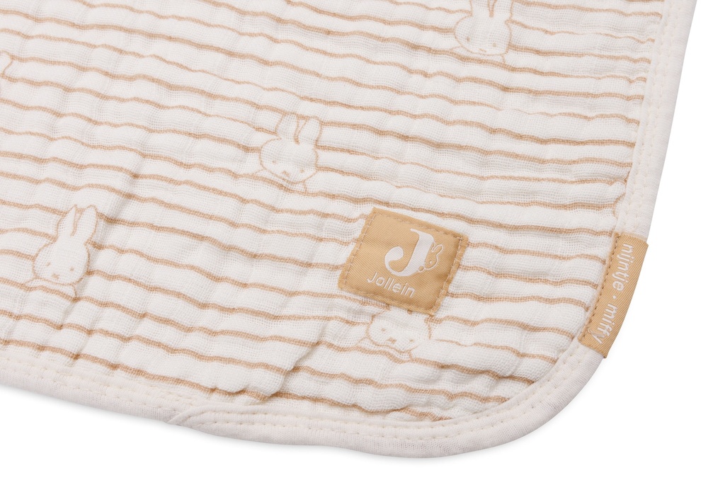 Jollein Couverture pour berceau ou parc Hydrophile Miffy Stripe Biscuit