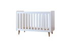 Pericles Lit de bébé Boho White convertible en banquette 120 x 60 cm