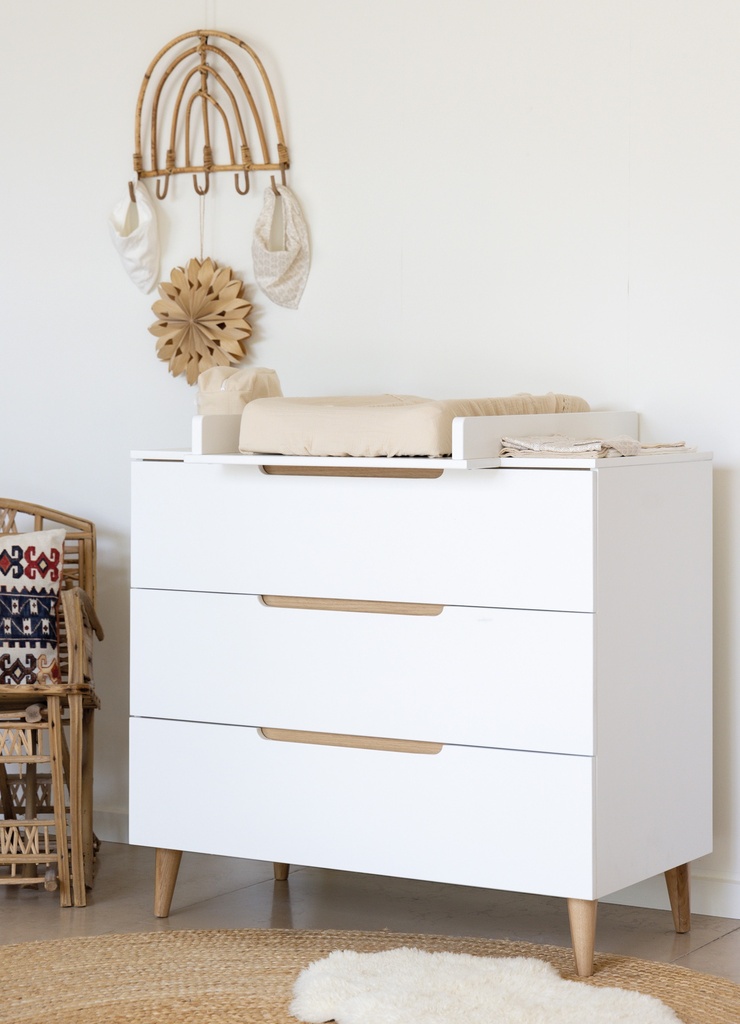 Pericles Chambre de bébé 2 pièces (lit + commode) Boho White