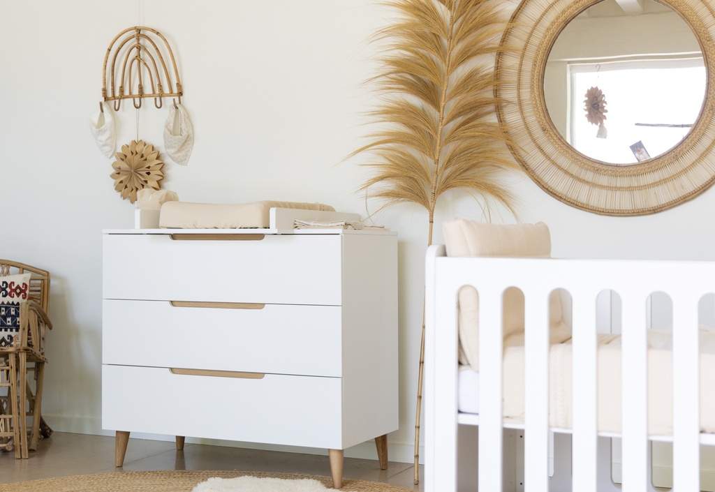 Pericles Chambre de bébé 2 pièces (lit + commode) Boho White