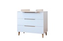 Pericles Chambre de bébé 3 pièces (lit 140 x 70 cm + commode + armoire 3 portes) Boho White