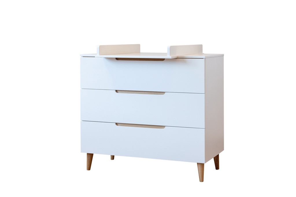 Pericles Chambre de bébé 2 pièces (lit 140 x 70 cm + commode) Boho White