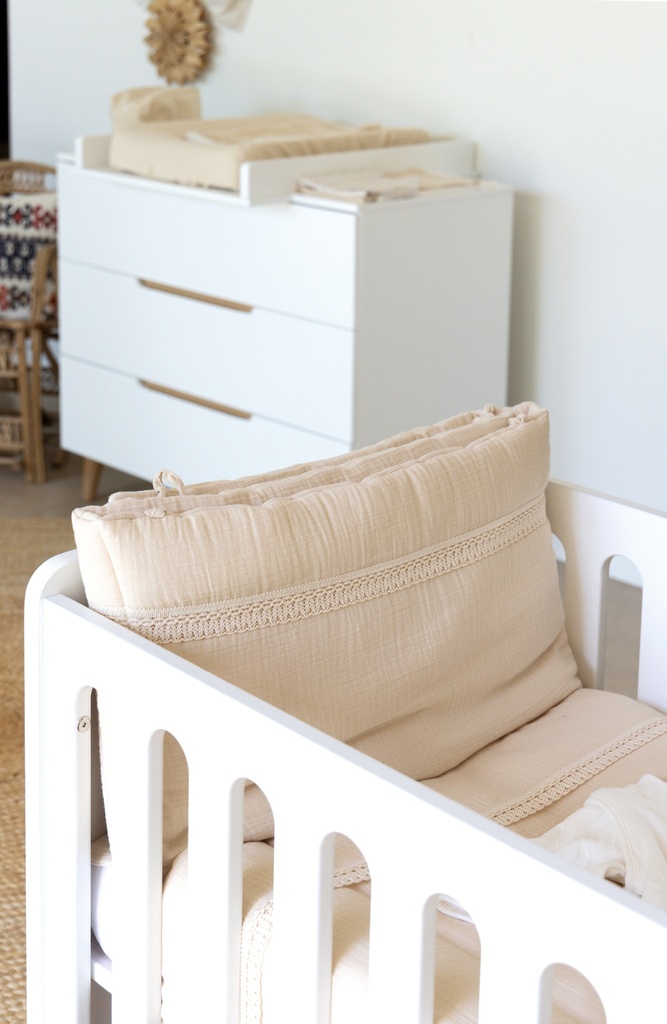 Pericles Chambre de bébé 2 pièces (lit 140 x 70 cm + commode) Boho White