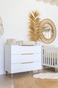 Pericles Chambre de bébé 2 pièces (lit 140 x 70 cm + commode) Boho White