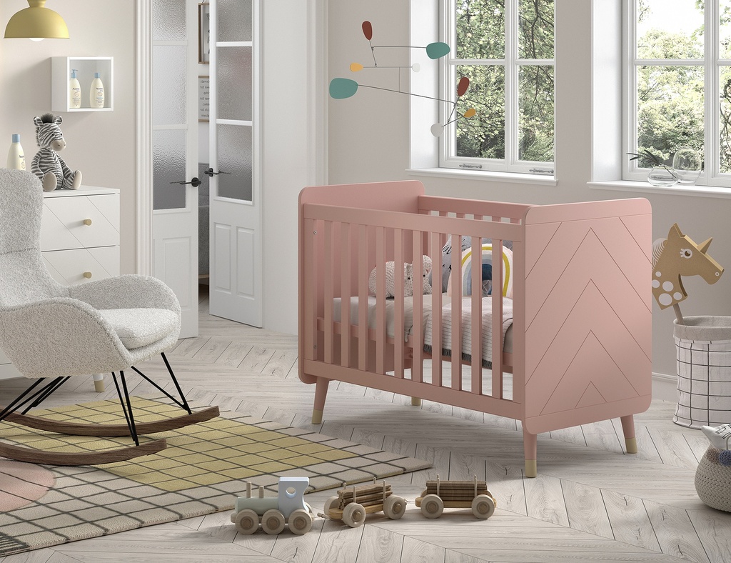 Vipack Lit de bébé Billy 120 x 60 cm Rose Terra