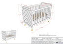 Jaxx 3-delige babykamer (bed + commode + kast met 3 deuren) Billy Terra Roze/wit