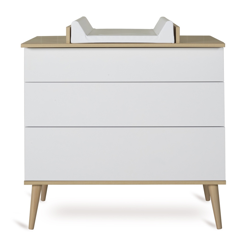 Quax Chambre de bébé 2 pièces (lit L 120 x Lg 60 cm + commode)  Flow White