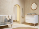 Quax Chambre de bébé 2 pièces (lit L 120 x Lg 60 cm + commode)  Flow White