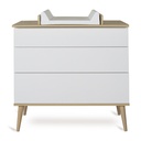 Quax Chambre de bébé 2 pièces (lit évolutif L 140 x Lg 70 cm + commode) Flow White