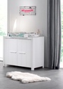 Jaxx 3-delige babykamer (bed + commode + kast met 2 deuren) Erik wit 