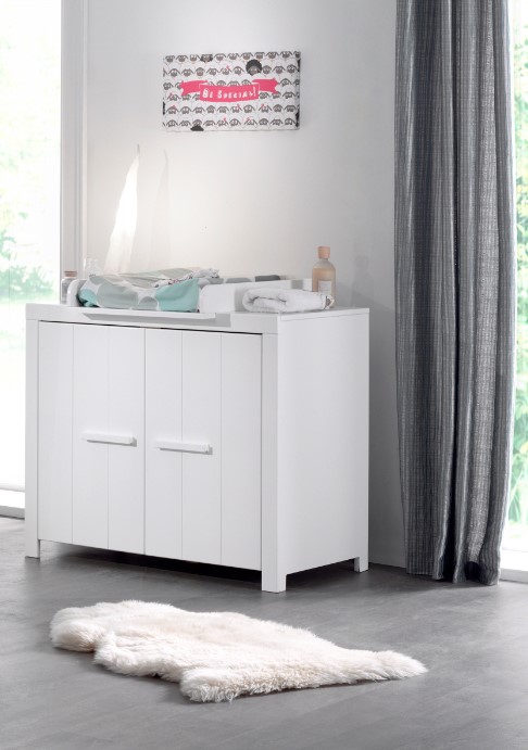 Jaxx 3-delige babykamer (bed + commode + kast met 3 deuren) Erik wit