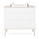 Quax Chambre de bébé 3 pièces (lit L 120 x Lg 60 cm+ commode + armoire 2 portes) Flow White