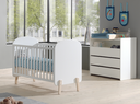 Jaxx 2-delige babykamer (bed + commode met verlengstuk) Kiddy wit