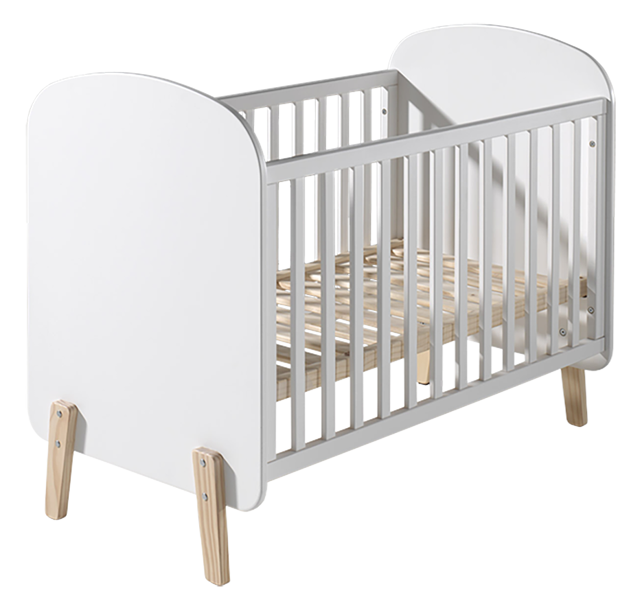 Jaxx 3-delige babykamer (bed + commode met verlengstuk + kast met 2 deuren) Kiddy wit