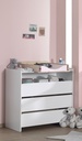 Jaxx Chambre de bébé 2 pièces (lit + commode avec rallonge) Kiddy blanc