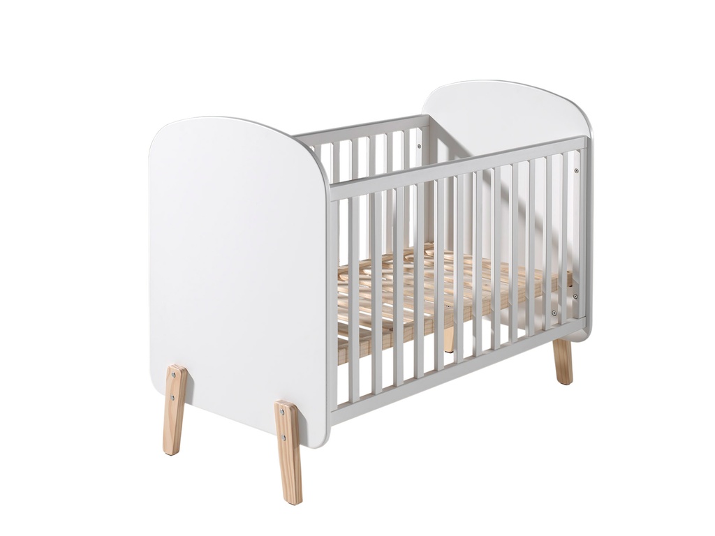 Jaxx Chambre de bébé 3 pièces (lit + commmode avec rallonge + armoire 3 portes) Kiddy blanc