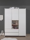 Jaxx Chambre de bébé 3 pièces (lit + commmode avec rallonge + armoire 3 portes) Kiddy blanc