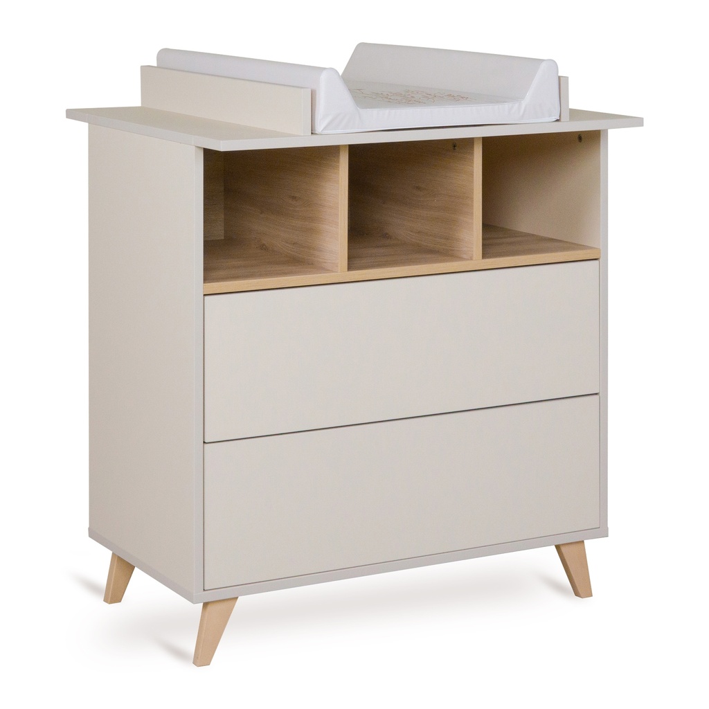 Quax Chambre de bébé 2 pièces (lit + commode avec rallonge) Loft Clay