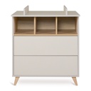 Quax Chambre de bébé 2 pièces (lit évolutif + commode avec rallonge) Loft Clay