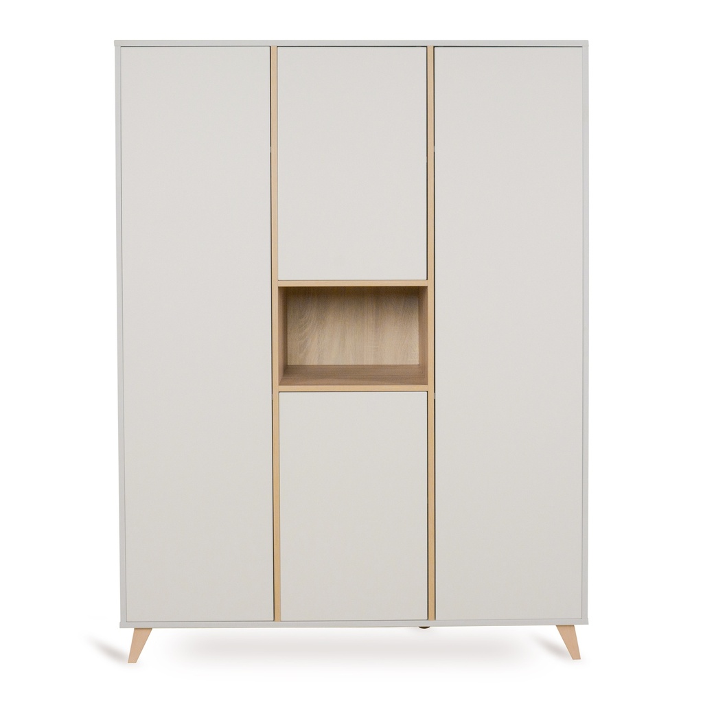 Quax Chambre de bébé 3 pièces (lit évolutif + commode avec rallonge + armoire 3 portes) Loft Clay