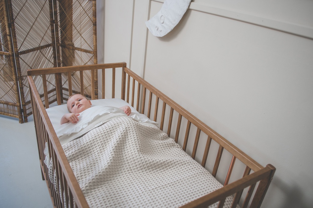 deken bed wafel/teddy Oslo 100x150 natural/pebble