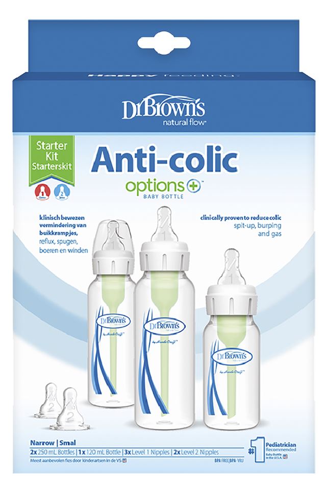 Dr. Brown's Set de démarrage Options+ Anti-colic Biberon à col étroit