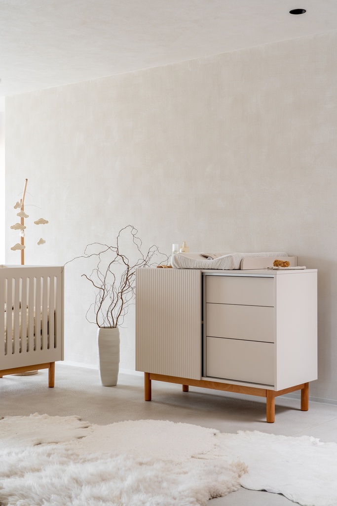 Quax 2-delige babykamer (meegroeibed L 120 x B 60 cm + commode met verlengstuk) Mood Clay