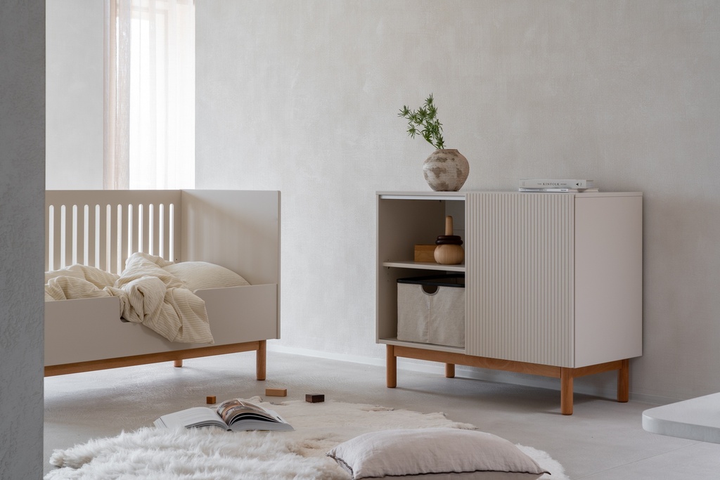 Quax 3-delige babykamer (meegroeibed L 140 x B 70 cm+ commode + kast met 2 deuren) Mood Clay