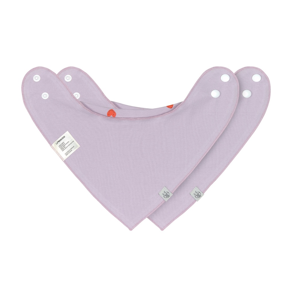 Lässig Bavoir bandana Happy Rascals Heart Lavender - 2 pièces