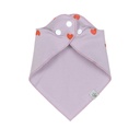 Lässig Bavoir bandana Happy Rascals Heart Lavender - 2 pièces