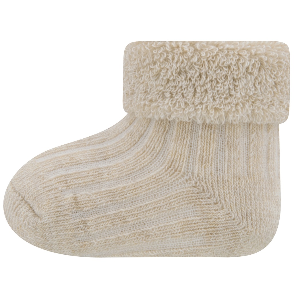 Ewers Sokken Newborn Rib ONESIZE beige - 3 stuks