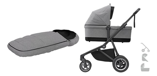 Thule 3-in-1 Kinderwagen Sleek + Gratis Voetenzak Grey Melange