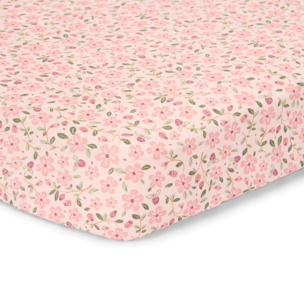 Little Dutch Hoeslaken voor wieg Fairy Floral roze biokatoen B 40 x L 80 cm